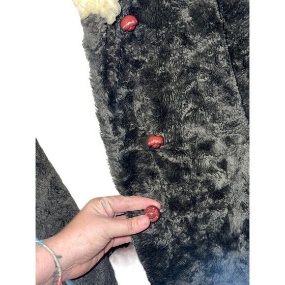Vintage 60s/70s Mod Brown Fur Sears Fashions Lined Button Front Coat Size Medium - Picture 10 of 10